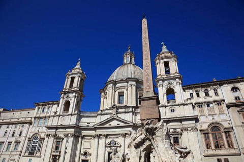 Fountain of the Four Rivers, Fontana dei Quattro Fiumi, Church of Sant'Agnese in Agone