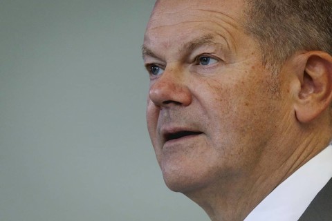 Olaf Scholz, Federal Chancellor, during a press conference in Berlin, 28 August 2024