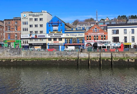 Colourful buildings on Patricks Quay, River Lee, City of Cork, County Cork, Ireland, Irish