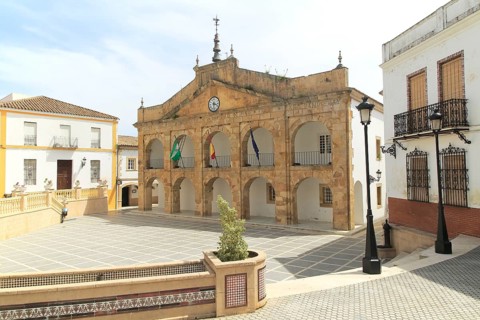 Historic town hall Ayuntamiento building, Cortes de la Frontera, near Ronda, Malaga province,
