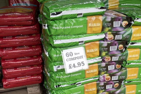 Bulrush professional Multi-Purpose compost bags on sale, The Walled garden plant nursery, Benhall,