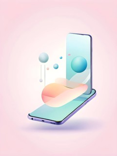 Abstract illustration wallpaper symbolizing the essence of mobile working, AI generated