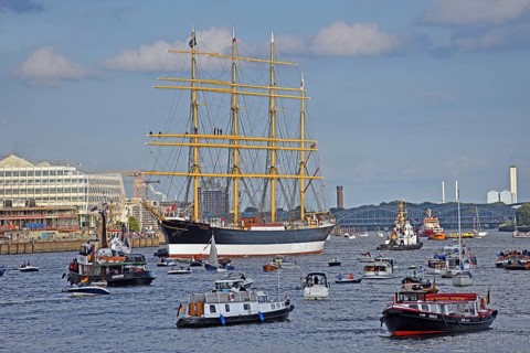 Europe, Germany, Hanseatic City of Hamburg, harbour, Elbe, arrival parade of the restored