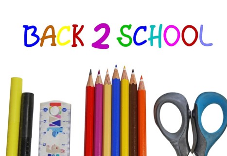Symbolic image for the start of the new school year with English text
