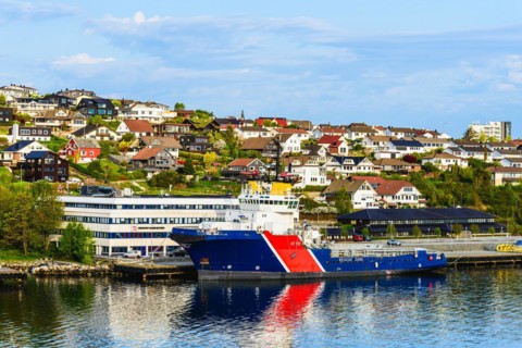 Rescue Zone UT 722 Ships over FjordSailing, Stavanger, Boknafjorden, Norway, Europe