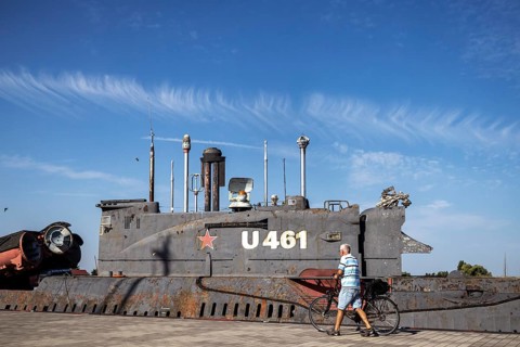Submarine JULIETT U-461, former Russian submarine, tourist attraction in the Maritime Museum