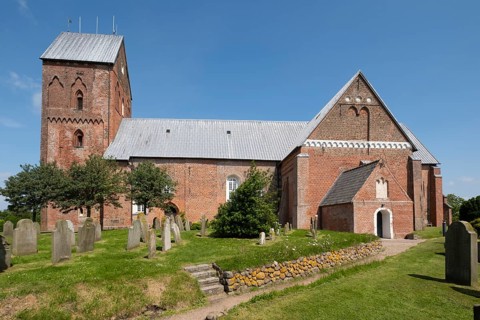 St. Johannis Church at the cemetery, Friesendom, Nieblum, Föhr, North Sea island, North Frisia,