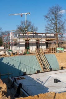 New development area, Am Schwan, in Wesel, where 70 detached and semi-detached houses are being