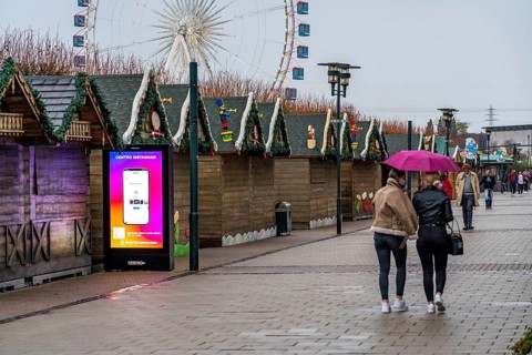 The Christmas market at the Centro shopping centre, set up but closed due to the 2nd lockdown