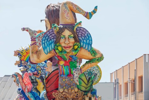 Carnival floats, Sciacca, Agrigento district, Sicily, Italy, Europe