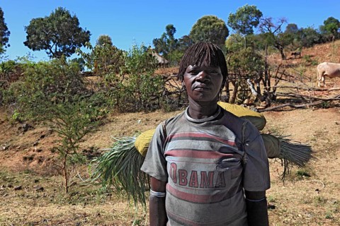 South Ethiopia, of the Benna people, proud young woman, Ethiopia, Africa