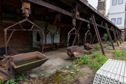 The more than 800-year-old Muldenhütten smelter site. The still existing, historical and