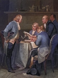 The Committee of Five drafting the Declaration of Independence From left Franklin Jefferson Adams