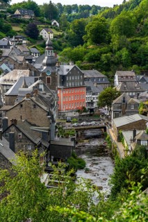 The town of Monschau, in the Eifel, on the river Rur, the Red House, North Rhine-Westphalia,