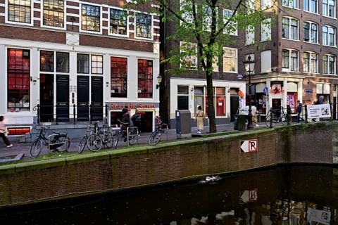 Red Light District, Oudezijds Achtenburg, Whale Canal, Amsterdam, Province of North Holland,