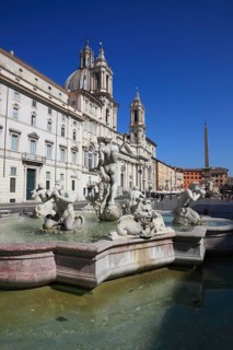 Fontana del Moro, Moor Fountain, Church of Sant'Agnese in Agone, Piazza Navona, Parione