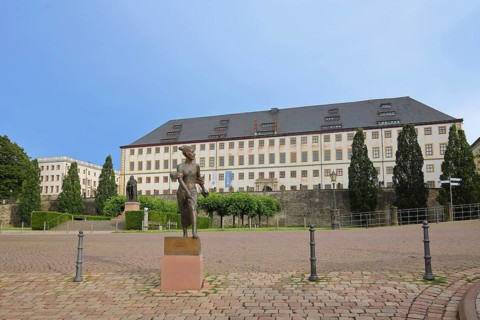 Sculpture of Duchess Luise Dorothea of Saxe-Gotha-Altenburg and Princess of Saxe-Meiningen by