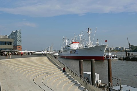 Europe, Germany, Hanseatic City of Hamburg, Harbour, Elbe, museum ship Cap San Diego, Jan Fedder