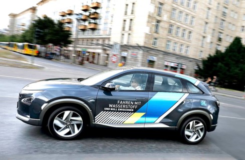 The Hyundai NEXO, a fuel cell vehicle powered by hydrogen in road traffic, Berlin, 18/08/2020