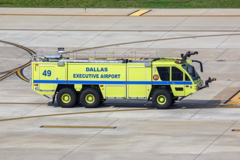 A fire engine at Dallas Airport, USA, North America