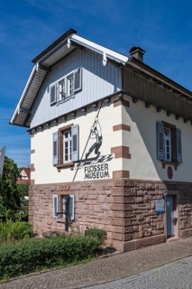 The raft museum, transport museum in the former railway keeper's cottage in the old town of