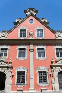 Detailed view of the stables, princely stables, facade in baroque architectural style, Salem