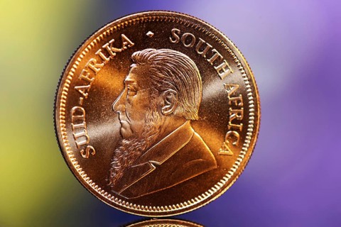 Close-up of a Krugerrand