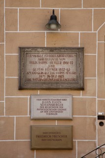 Information boards at the entrance to the castle laboratory, former castle laboratory, luminaire,