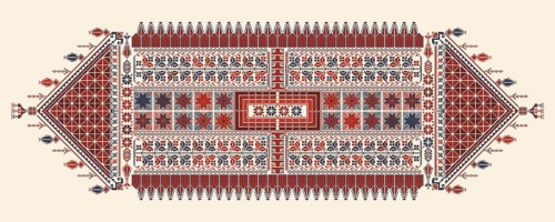 Tatreez, decorative Palestinian embroidery symbol