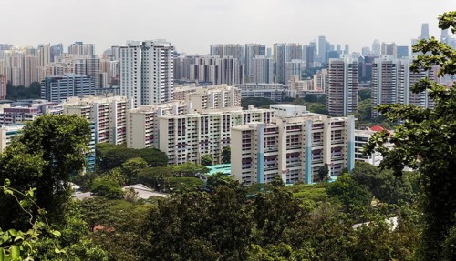 A modern buildings surrounded by jungle, Singapore, Asia