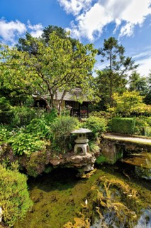 Japanese garden with stone lantern, Irish National Stud and Gardens, The Irish National Stud &