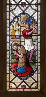 Stained glass window church of Saint John, Saxmundham, Suffolk, England, UK by Lavers, Barrand and