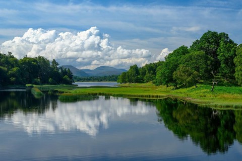 Loch Insh, lake, clouds, Scotland, Aviemore, Great Britain