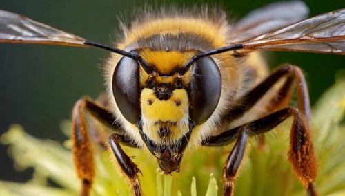 Animals, Symbol, Close-up of a bee, Honey bee, Apis mellifera, AI-generated, AI generated