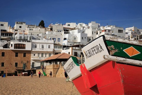 Albufeira beach in the Algarve, Portugal, Europe