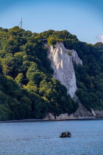 Chalk cliffs of Rügen, viewing platform at the famous rock formation Königsstuhl, in the Jasmund