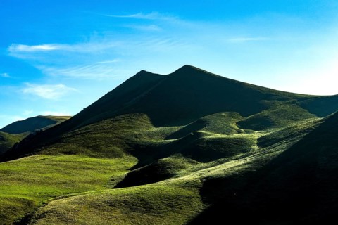 View of the Monts Dore in Auvergne Volcanoes Natural Park, Puy de Dome department,