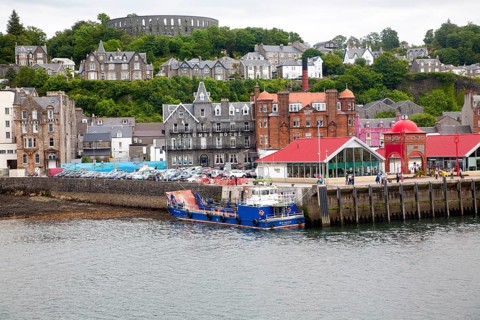 Waterfront quayside at North Pier, Oban, Argyll and Bute, Scotland, UK