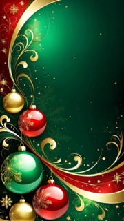 Abstract wallpaper illustration of Christmas symbols for gift cards, swirling shapes and lines, in