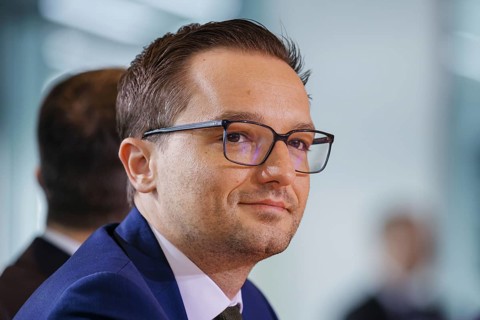Benjamin Strasser, State Secretary at the Federal Ministry of Justice, pictured at the start of a