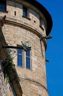 Hohentübingen Palace, tower, masonry, gargoyle, detail, window, Museum of the University of