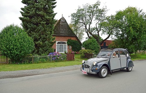 Europe, Germany, Lower Saxony, Niederelbe Classics, Oldtimer Tour, Citrön 2 CV, Ente, Year 1987,