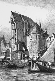 Crane Gate, Gdansk or Gdansk, Baltic Sea, Poland, landmark, Motlawa, Motlawa, sailing ship,