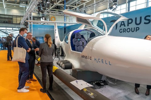 First day at the Hannover Messe 2022, industrial trade fair, after a 2-year corona break, prototype