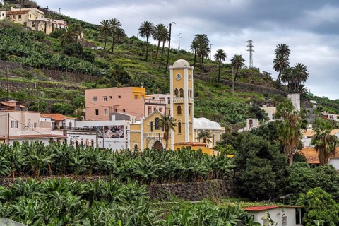 The church of Nuestra Señora de la Encarnación in Hermigua, La Gomera, Canary Islands, Spain,