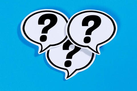 Question mark as a symbol for question Questions Help Problem Information Support in speech bubbles