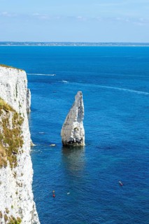 White Cliffs of Old Harry Rocks Jurassic Coast, Dorset Coast, Poole, England, United Kingdom,