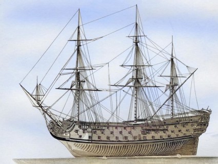 The Royal William English warship constructed 1670 From The National Encyclopaedia published by