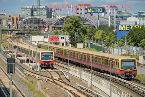 S-Bahn, S75 and S7, Friedrichshain, Friedrichshain-Kreuzberg, Berlin, Germany, Europe