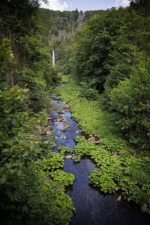 The Selbitz river flows through the Höllental valley between Thuringia and Bavaria. Lichtenberg, 21